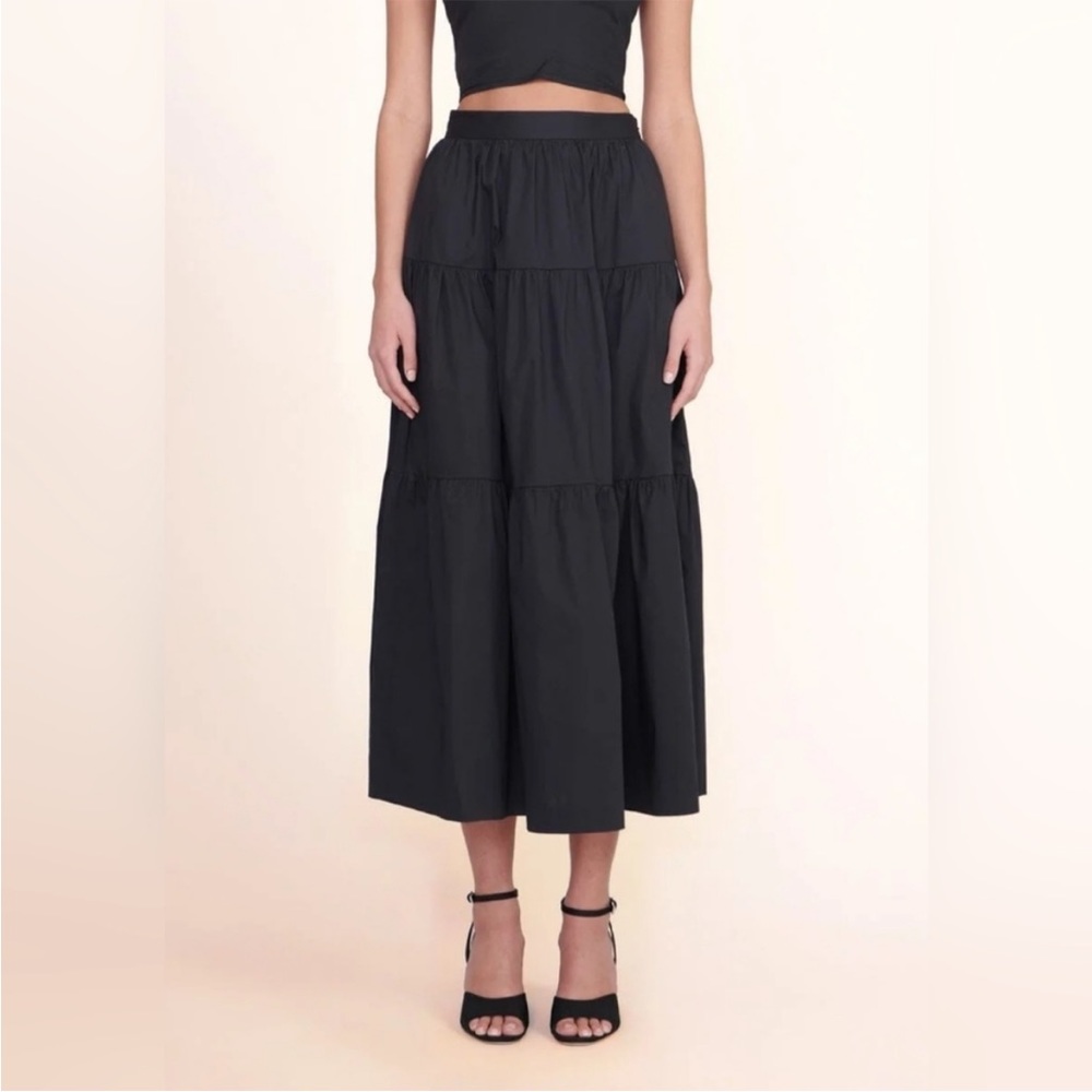 Stretch cotton poplin skirt